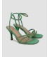 Sandalias de tacón Mujer con pedrería Verde