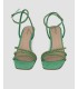 Sandalias de tacón Mujer con pedrería Verde