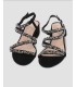 Sandalias de tacón Mujer con pedrería  Negro